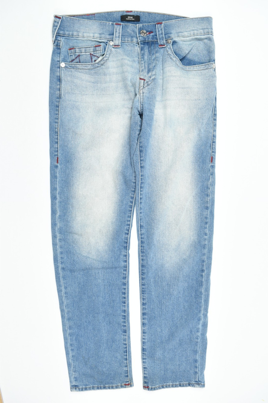 True Religion GENO Jeans Mens 31 (33x32) Blue Relaxed Fit Slim Leg Cotton Denim